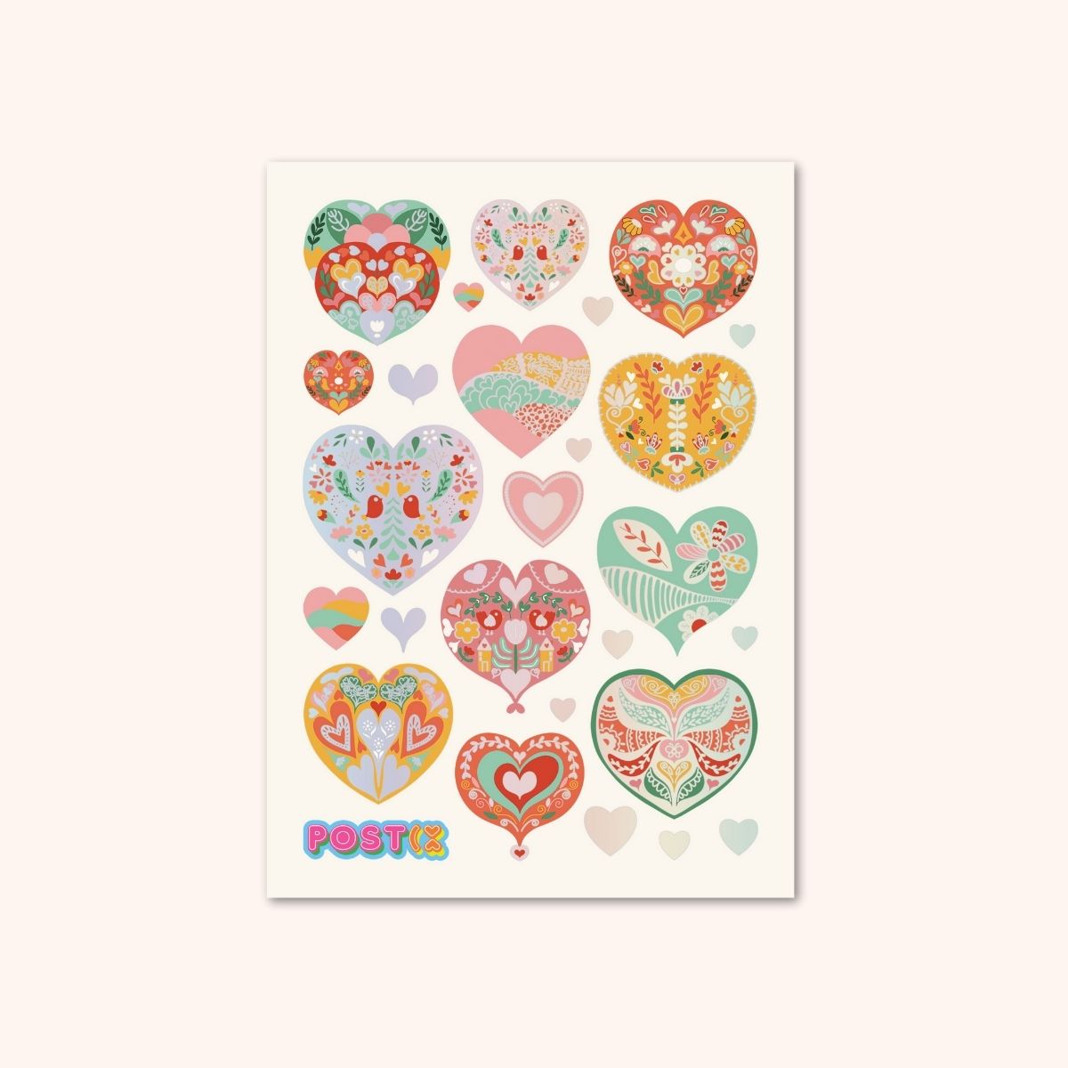 Folk Hart Silver A6 Foil Sticker Sheet