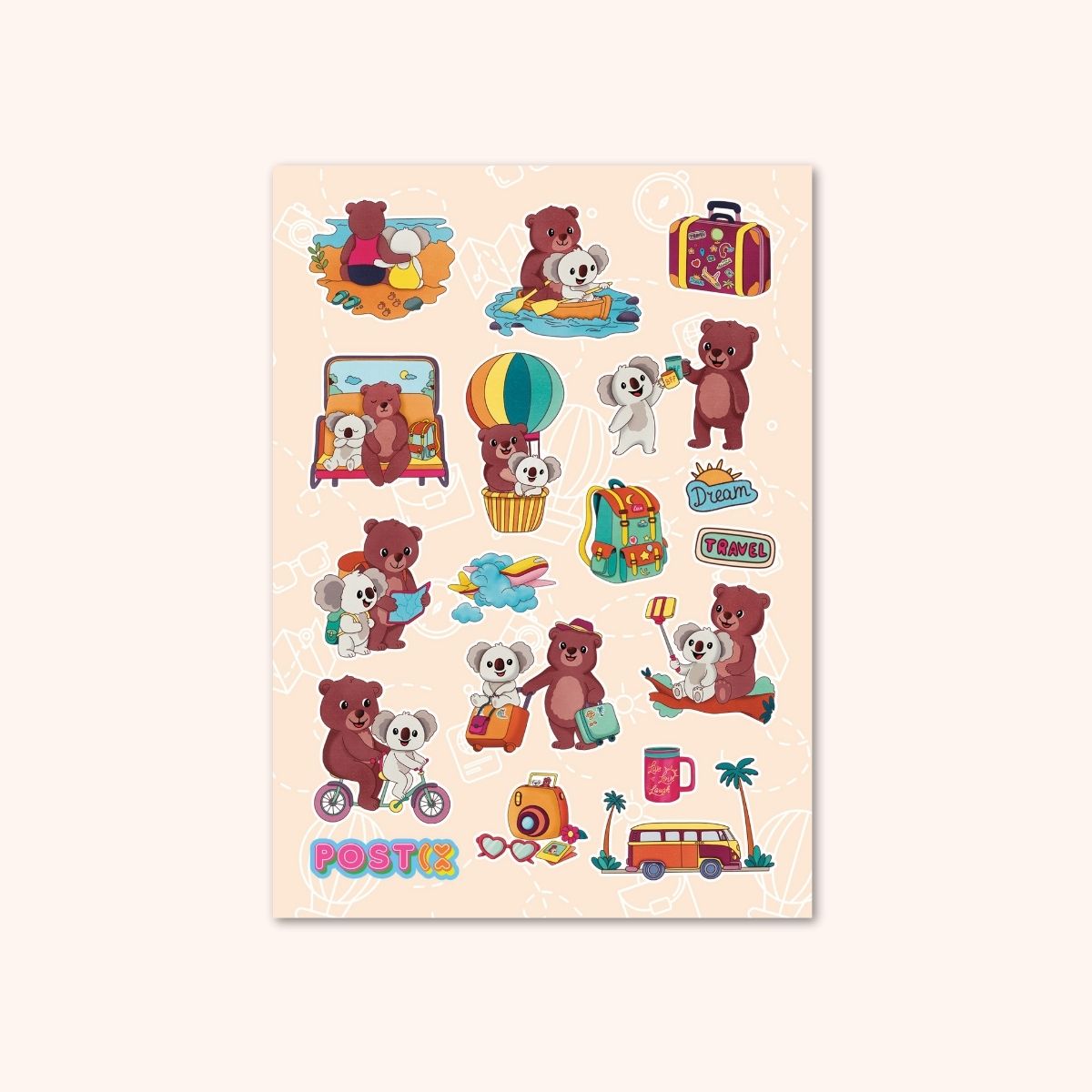 BFF Travel Adventures A6 Sticker Sheet