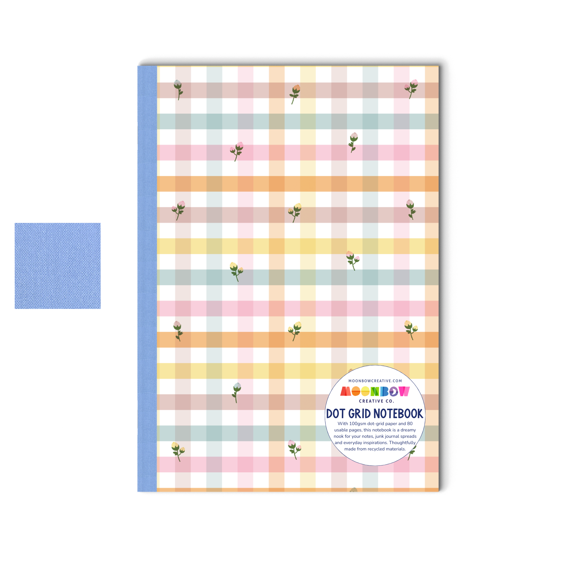 Dot Grid Notebook Dainty Flower Gingham