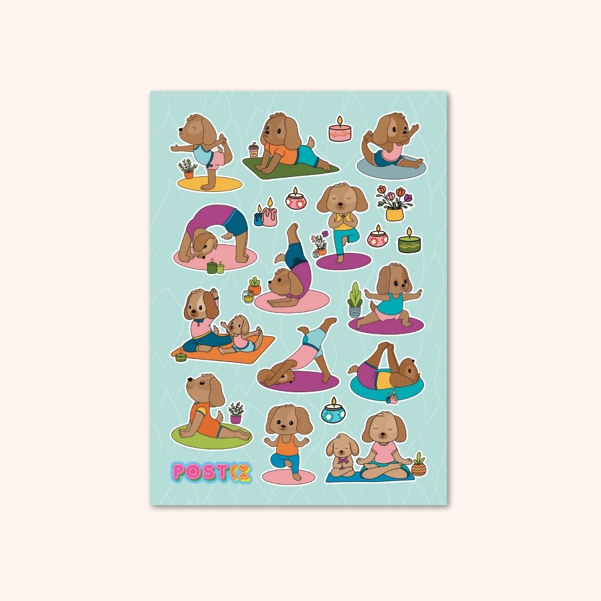 Puppy Pose A6 Sticker Sheet