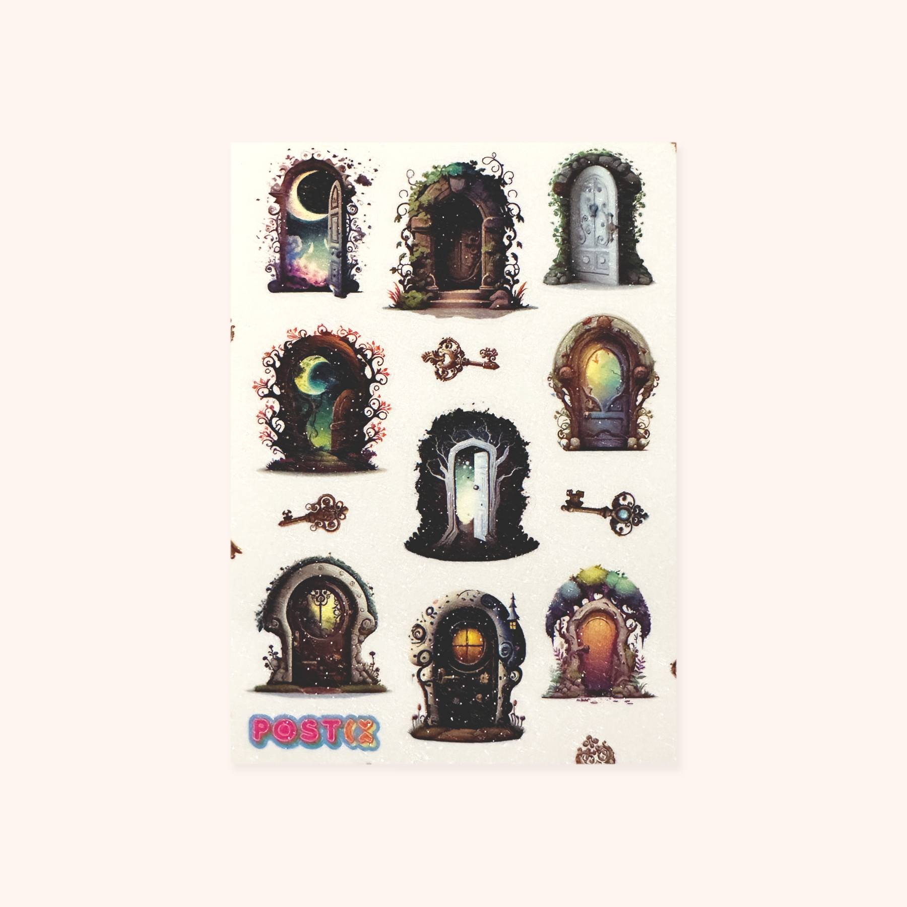 Open the Fairy Door A6 Glitter Sticker Sheet