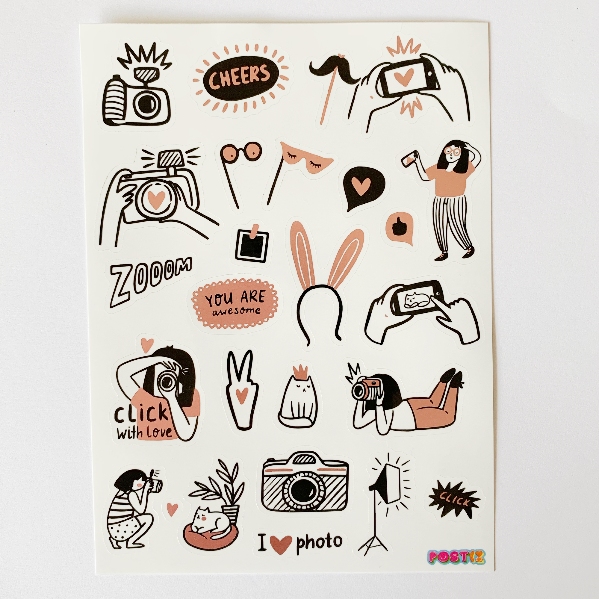 Rose Gold Catography Foil Sticker Sheet