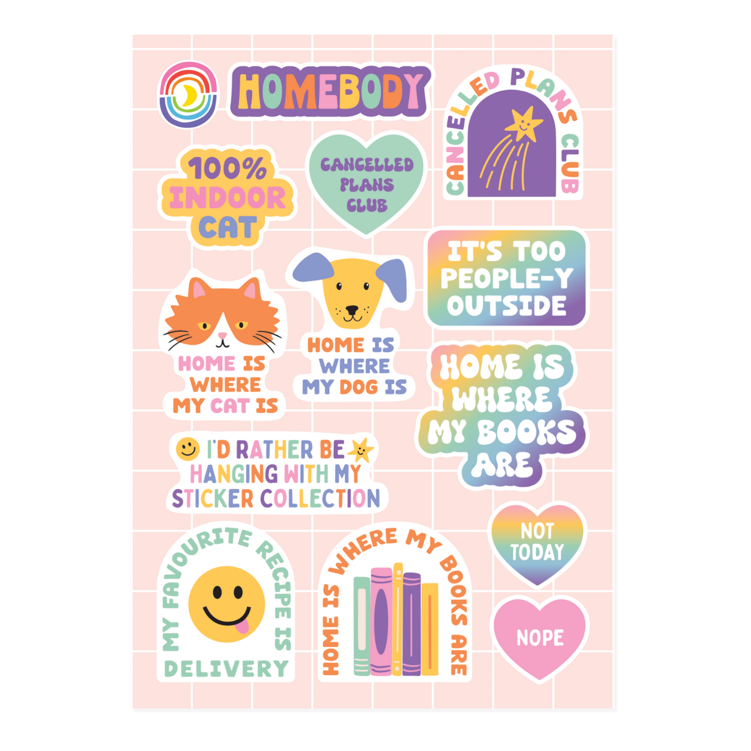 The Homebody Club A6 Sticker Sheet