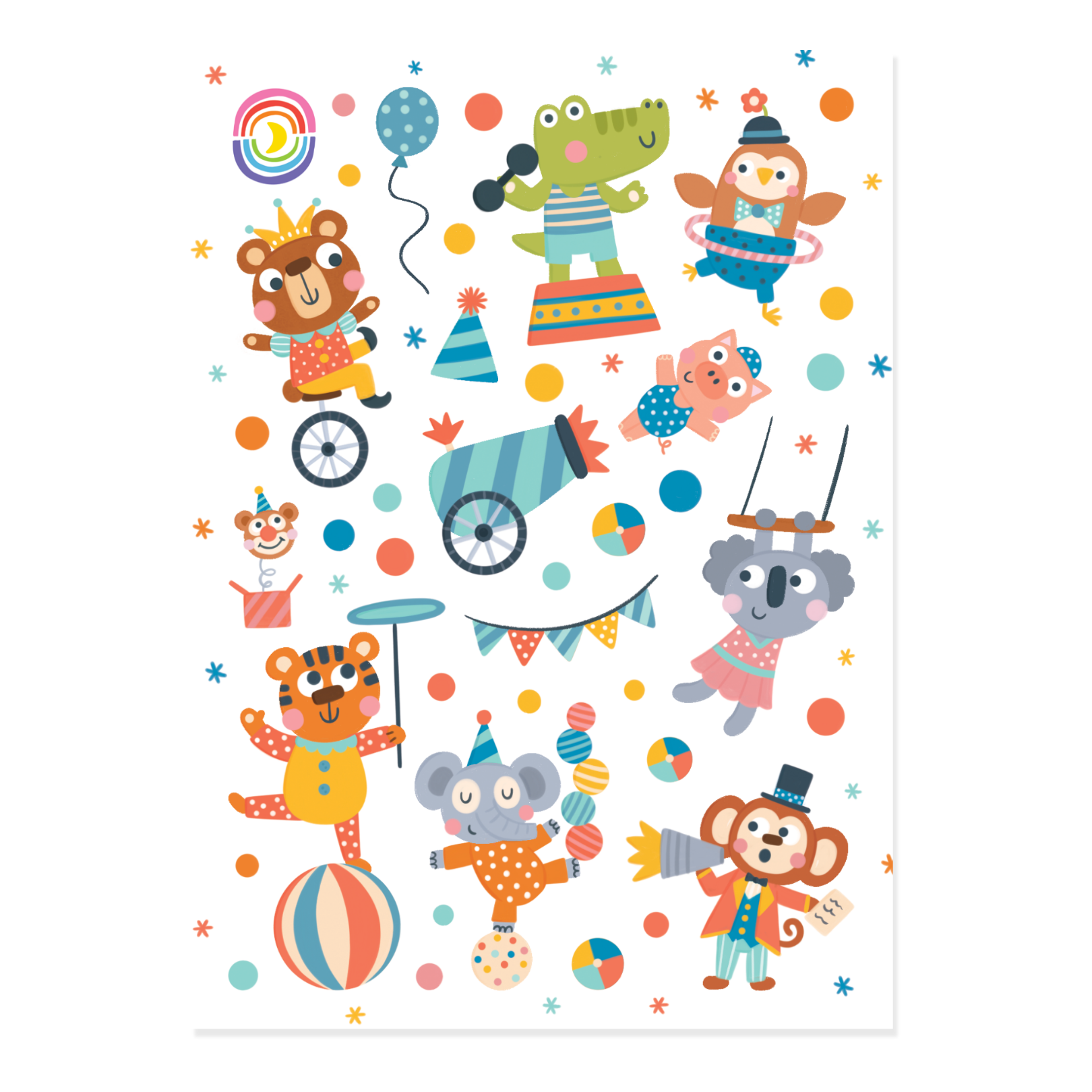 Circus Celebrations Hologram Sticker Sheet