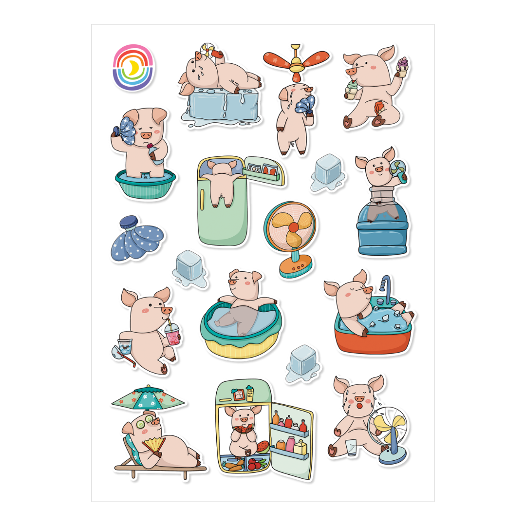 Bacon in the Sun A6 Sticker Sheet