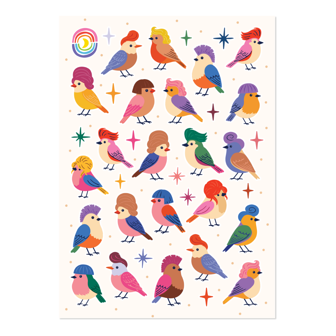 Bird Hair Day Sticker Sheet