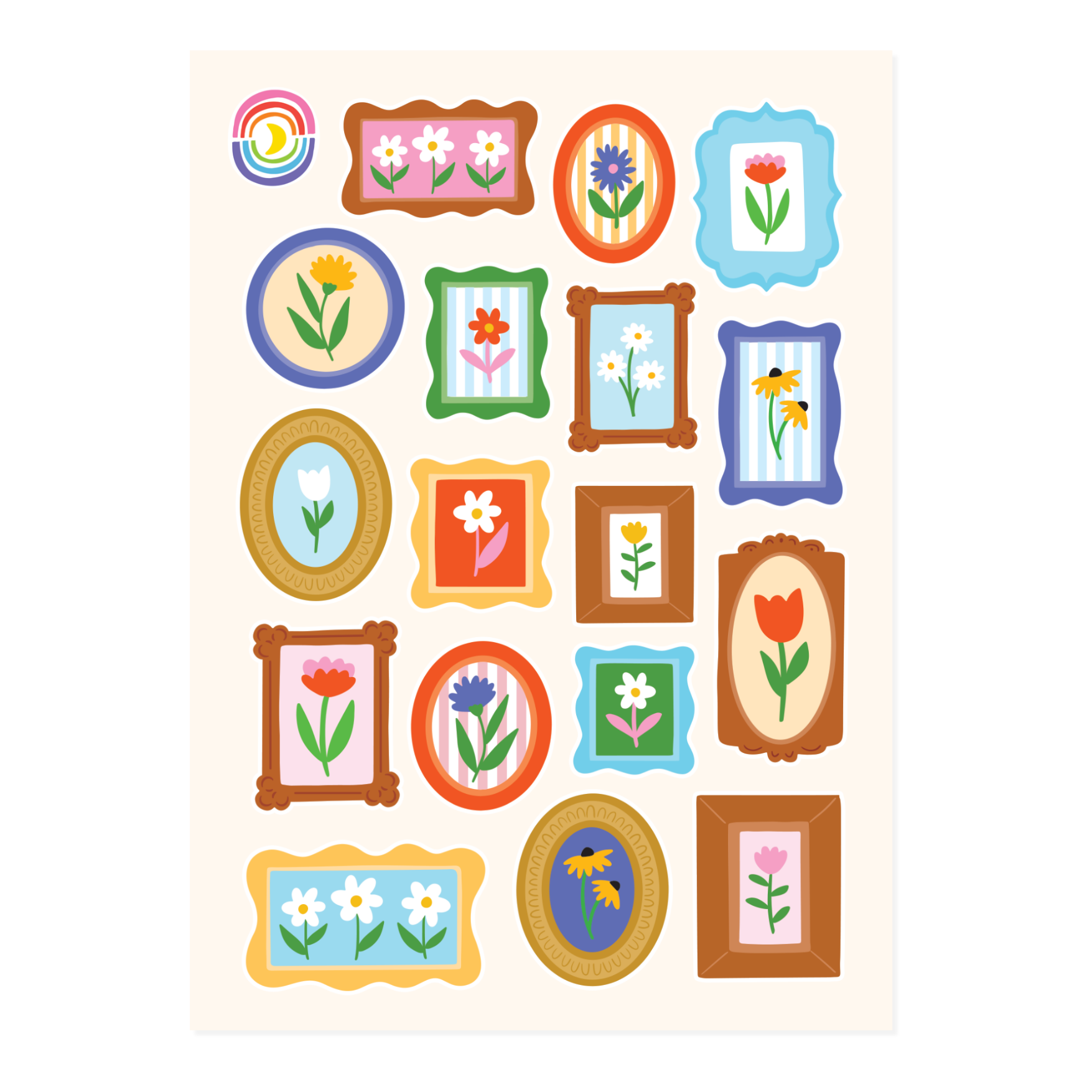 Floral Cameo Sticker Sheet