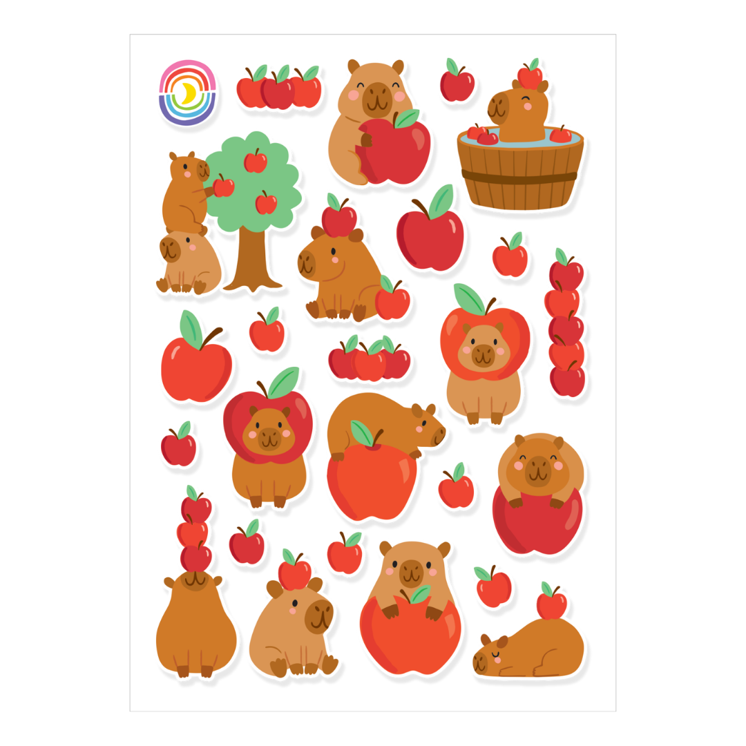 Capy Apple Bops Sticker Sheet