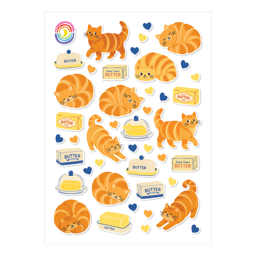 Croissant Cats Sticker Sheet