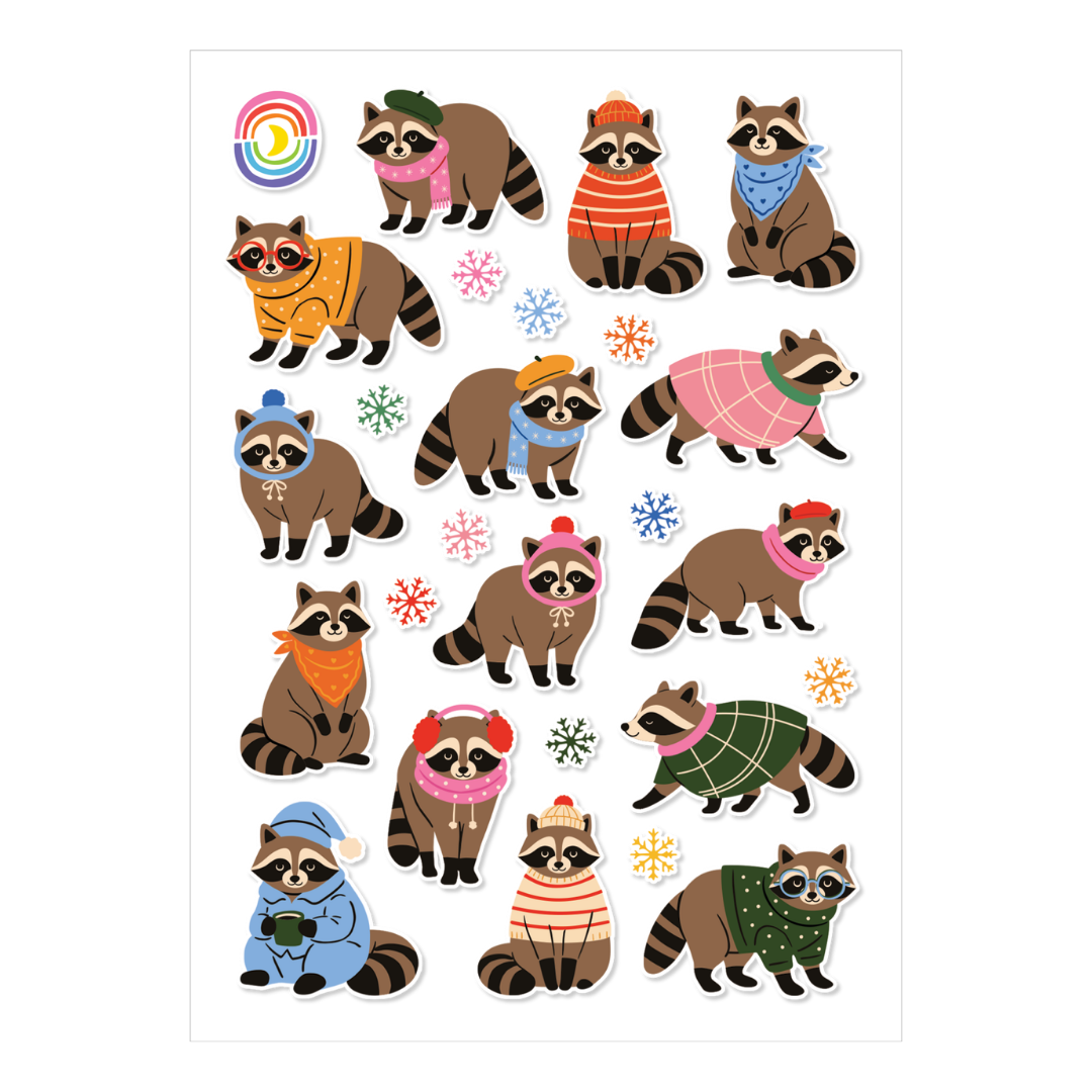 Dapper Raccoons Sticker Sheet