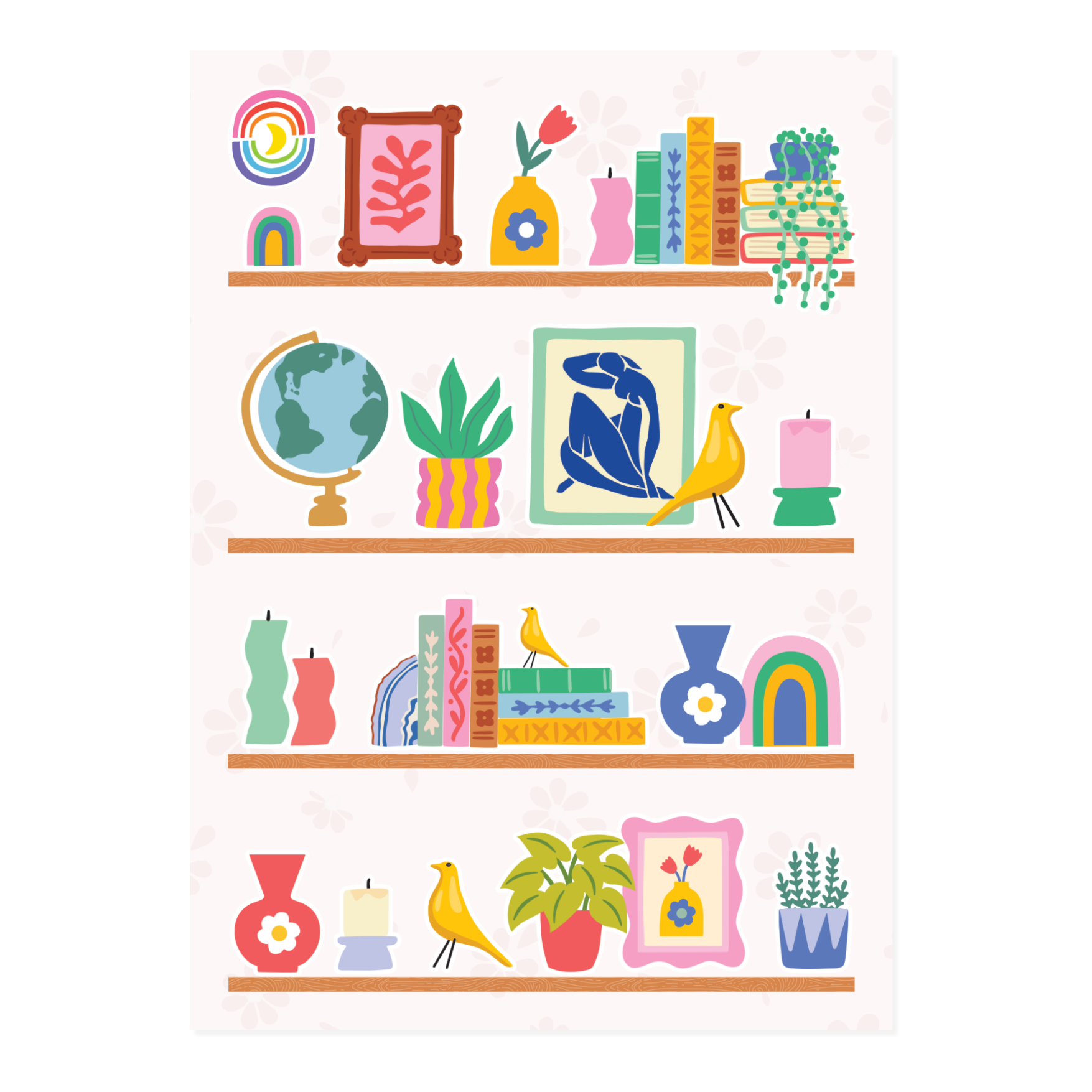 Designer Shelf Sticker Sheet