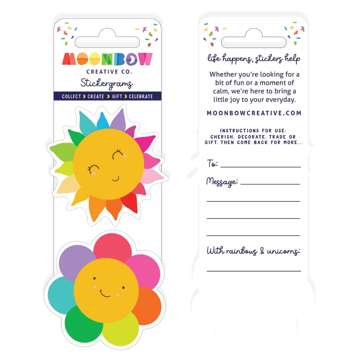 Sunny Rainbows Double Frosted Stickergram