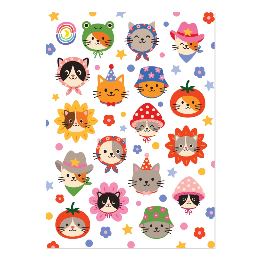 Cats with Hats Sticker Sheet