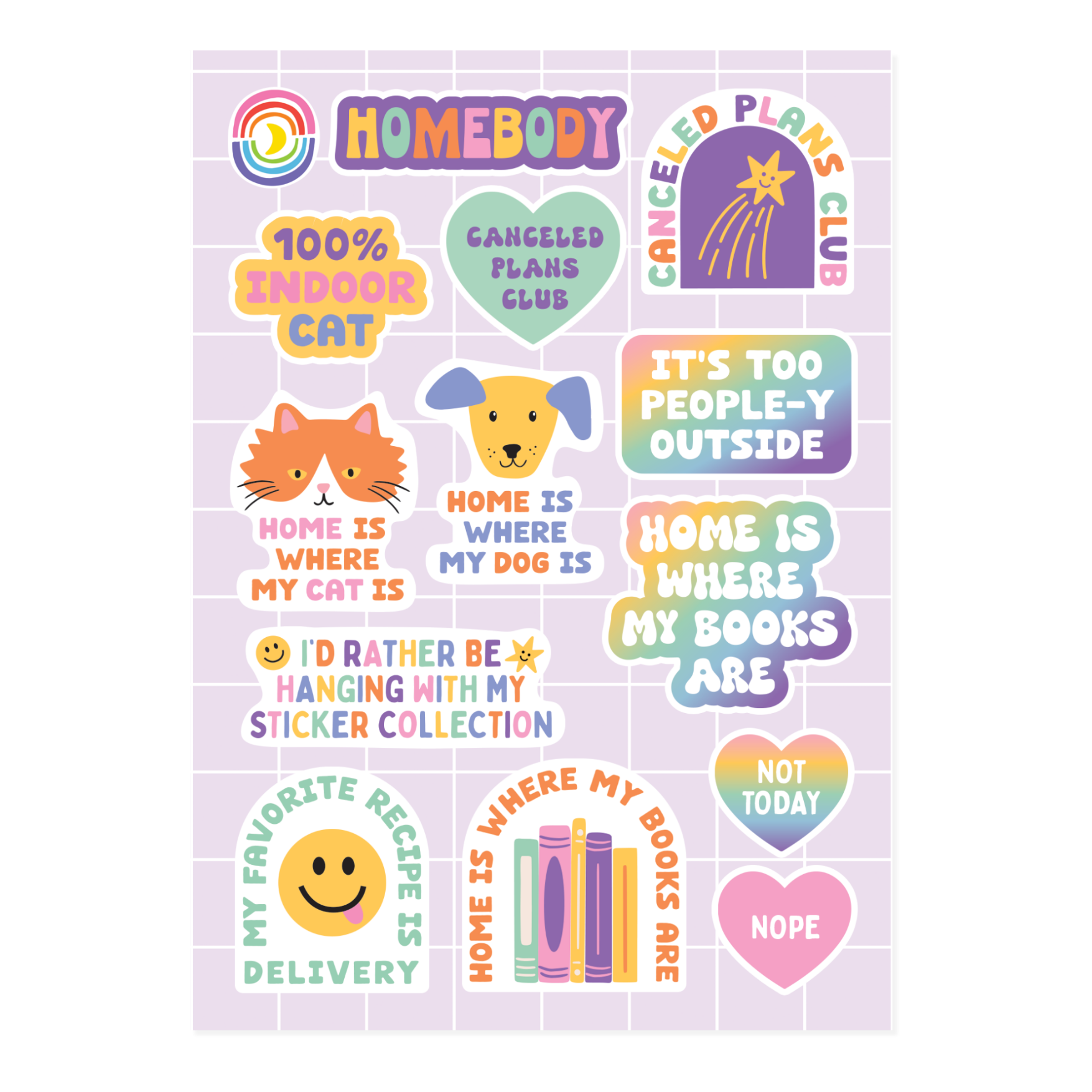 The Homebody Club Sticker Sheet