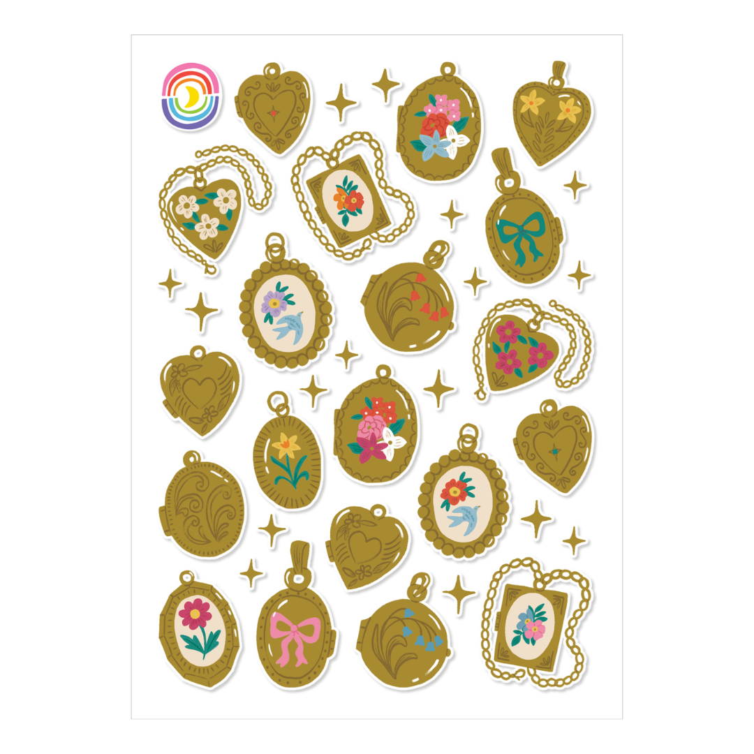 Vintage Lockets Sticker Sheet