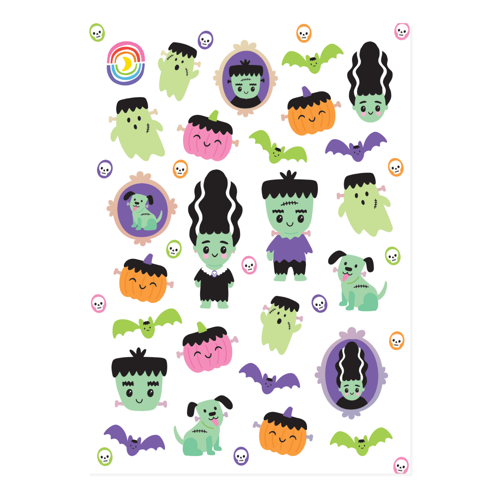 Meet the Frankensteins Rainbow Foil Sticker Sheet