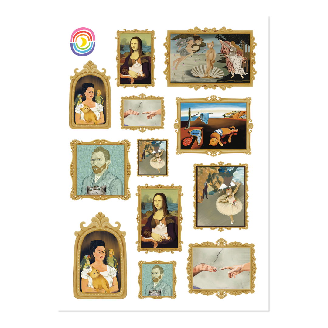 Meowsterpieces Sticker Sheet