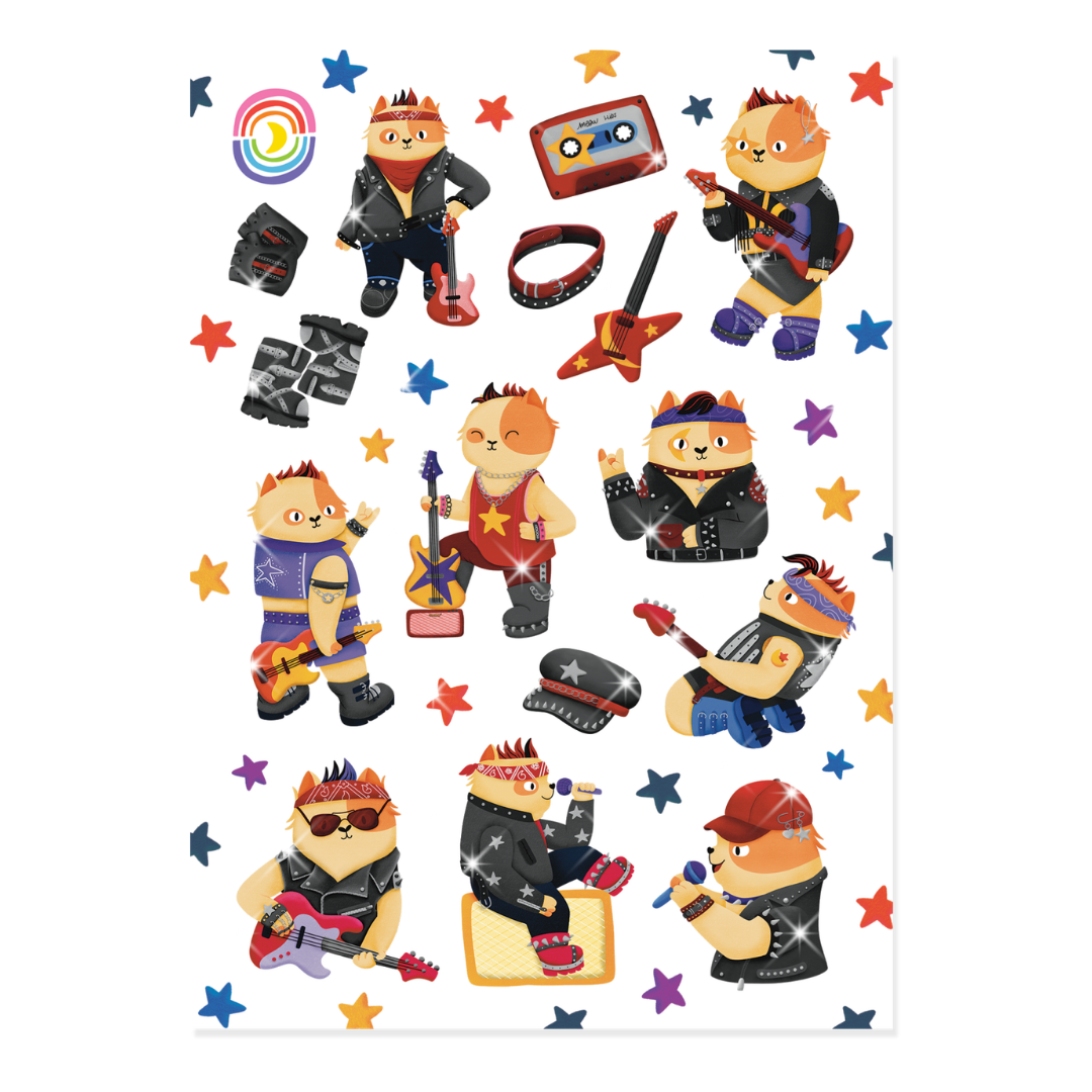 Meowy Metal Hologram Sticker Sheet
