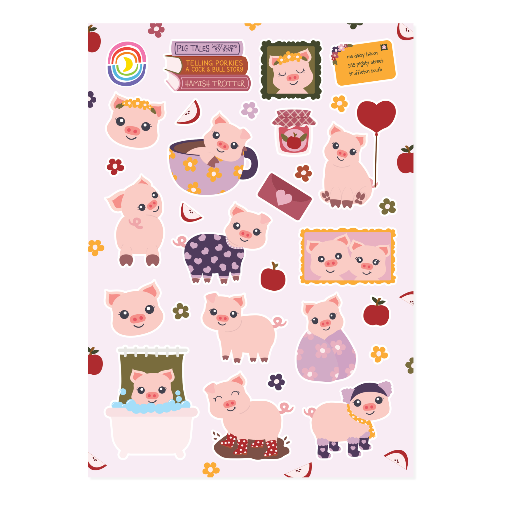 Hygge Piggy Sticker Sheet