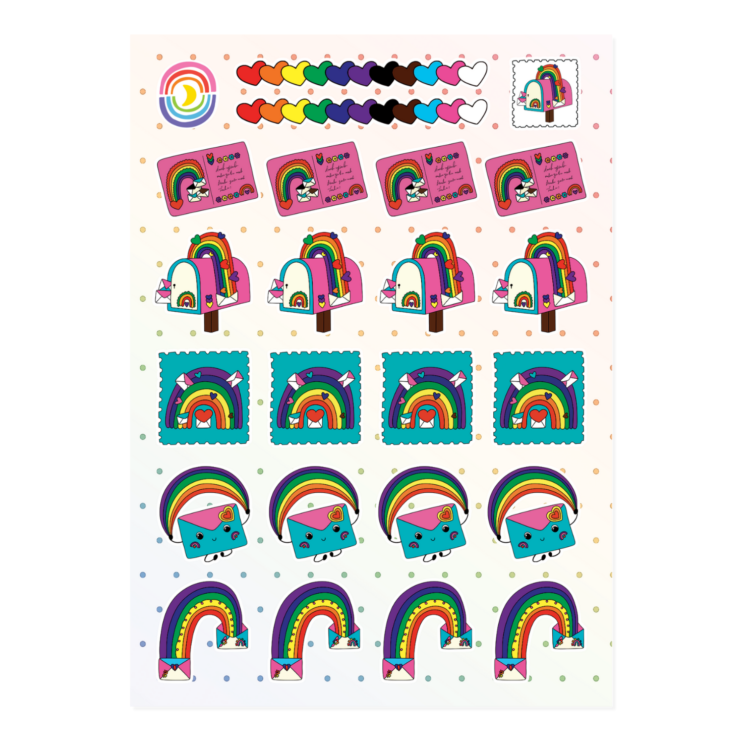 Pride Mail A6 Sticker Sheet
