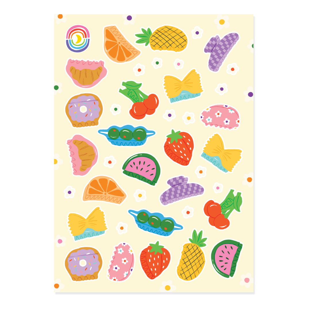 Quirky Hair Claws Sticker Sheet
