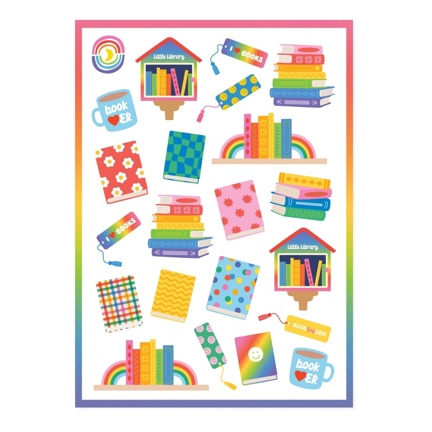 Rainbow Book Club Sticker Sheet