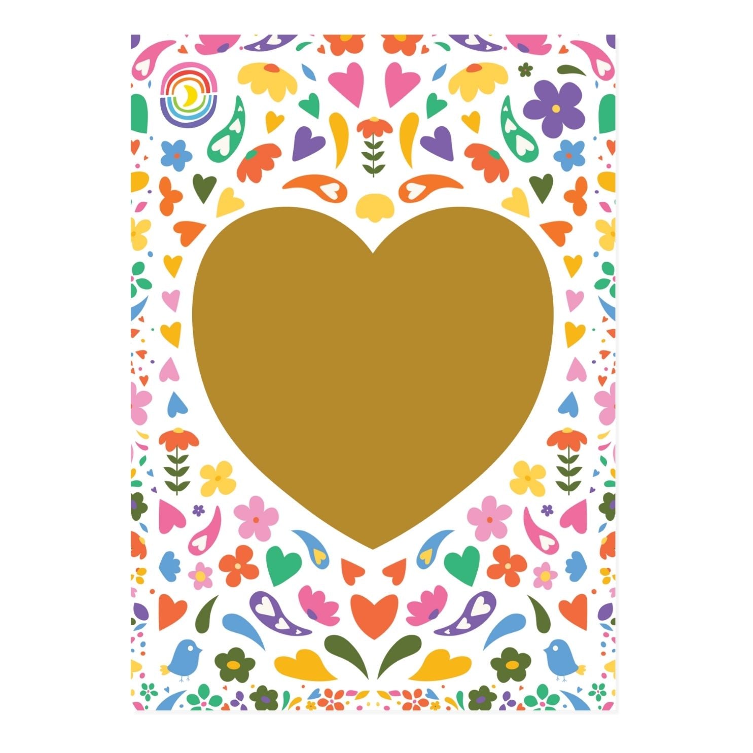 Rainbow Garden Love A6 Gold Hologram Foil Sticker Sheet