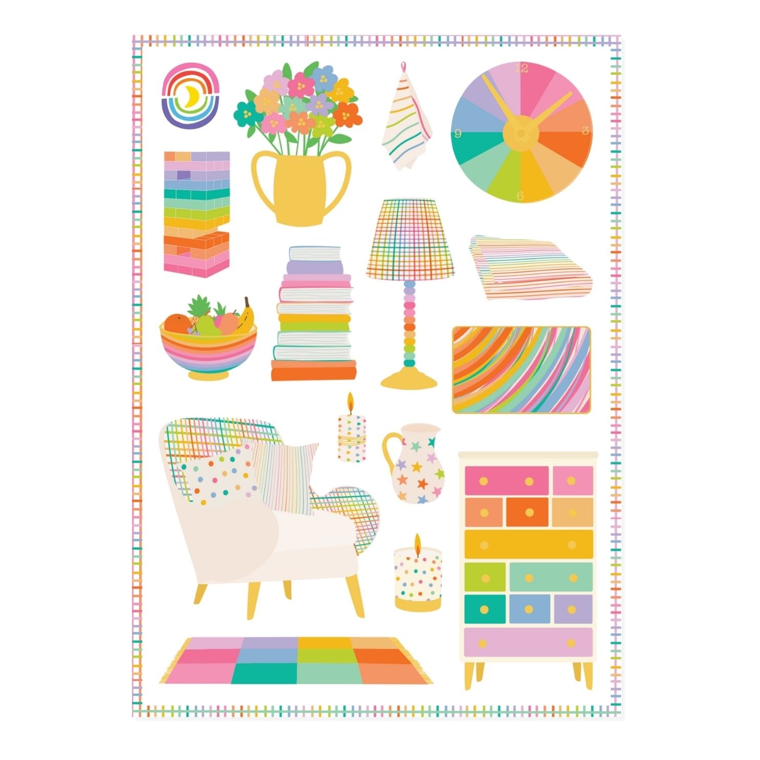 Rainbow Living A6 Sticker Sheet