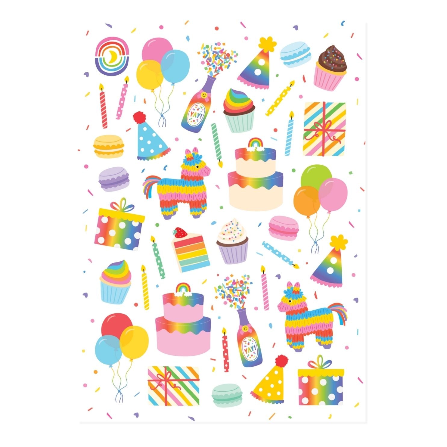 Rainbow Party Sticker Sheet