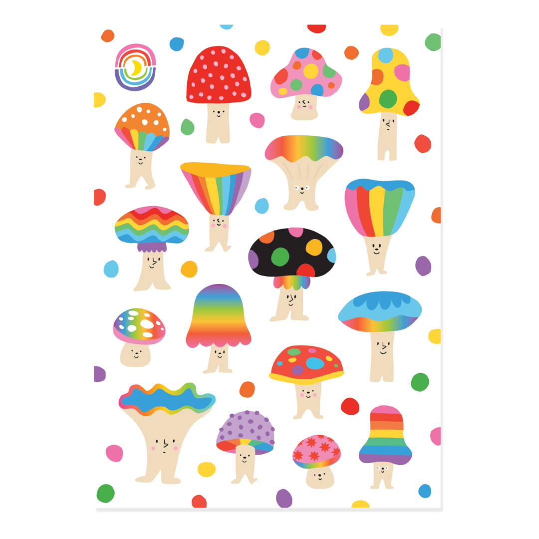 Fungi Fun A6 Sticker Sheet