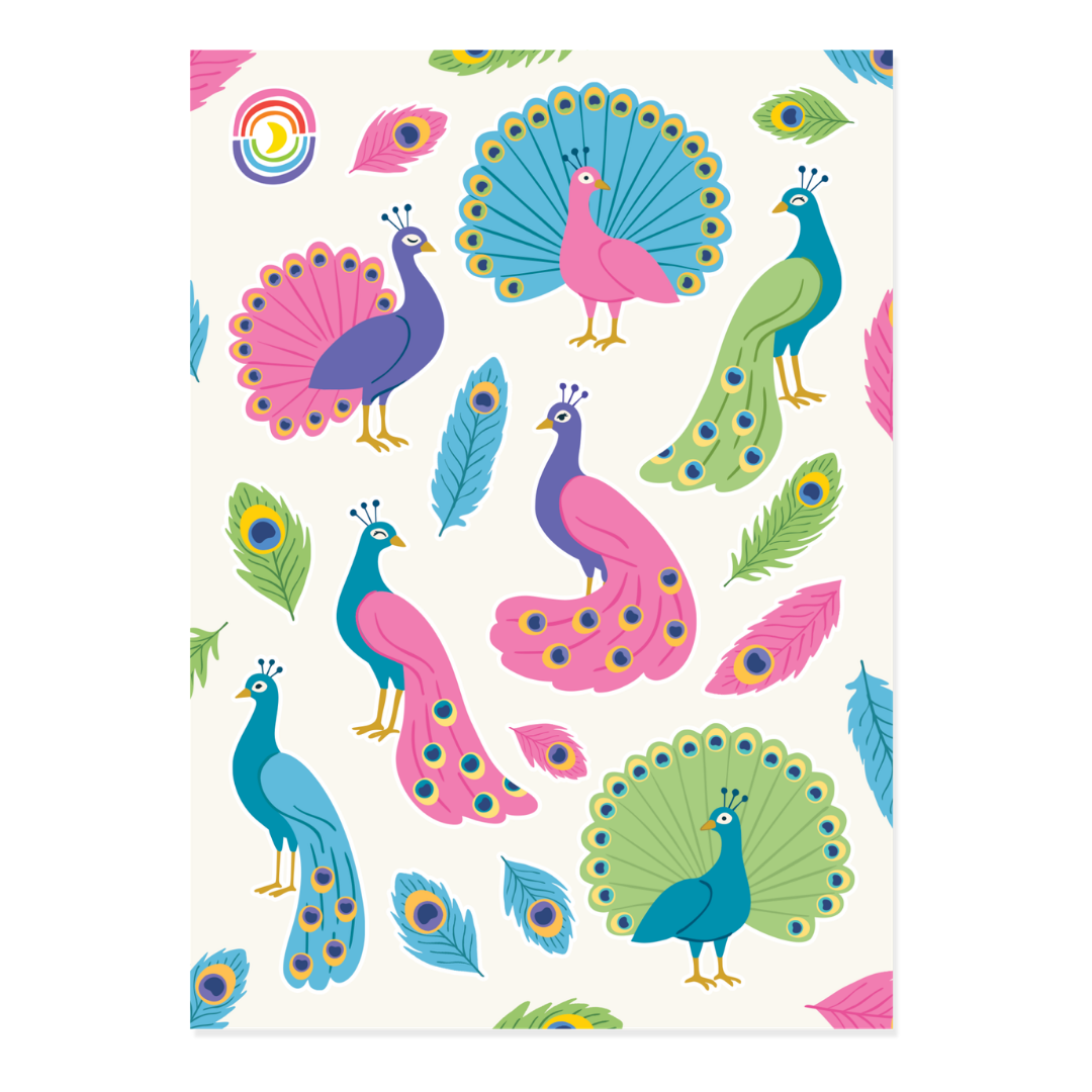 Peacock Splendor A6 Hologram Sticker Sheet