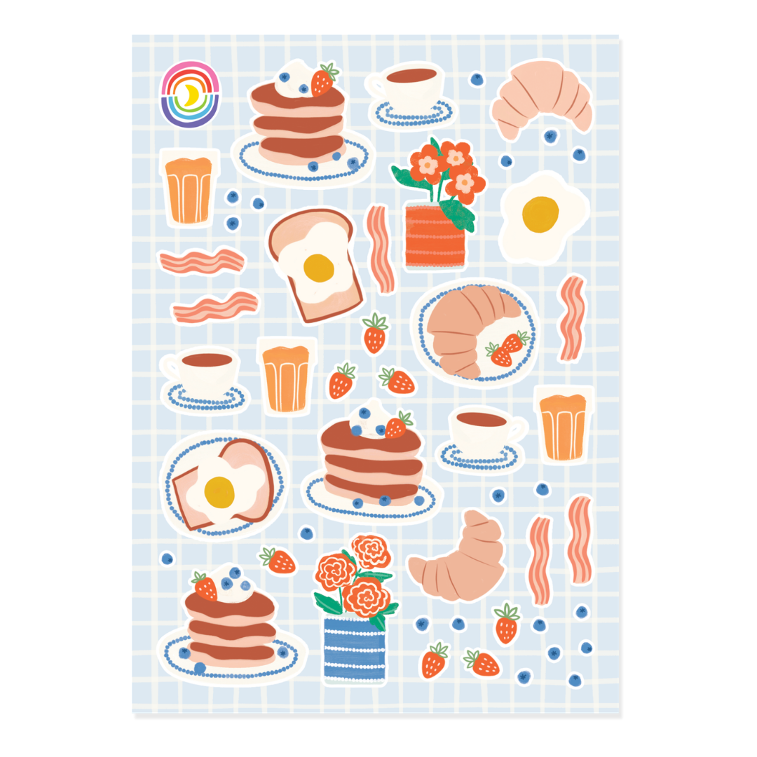Dainty Brunch A6 Sticker Sheet