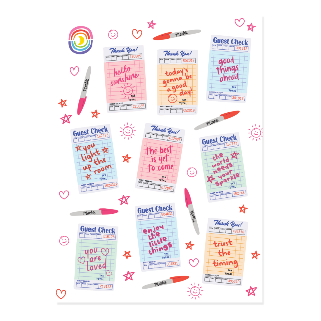 Cheque Mate A6 Sticker Sheet