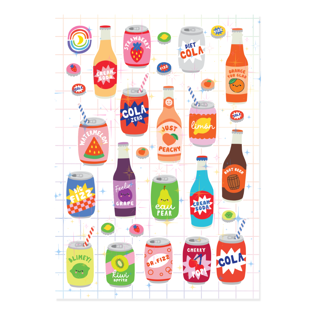 Soda Pop Squad Hologram Sticker Sheet