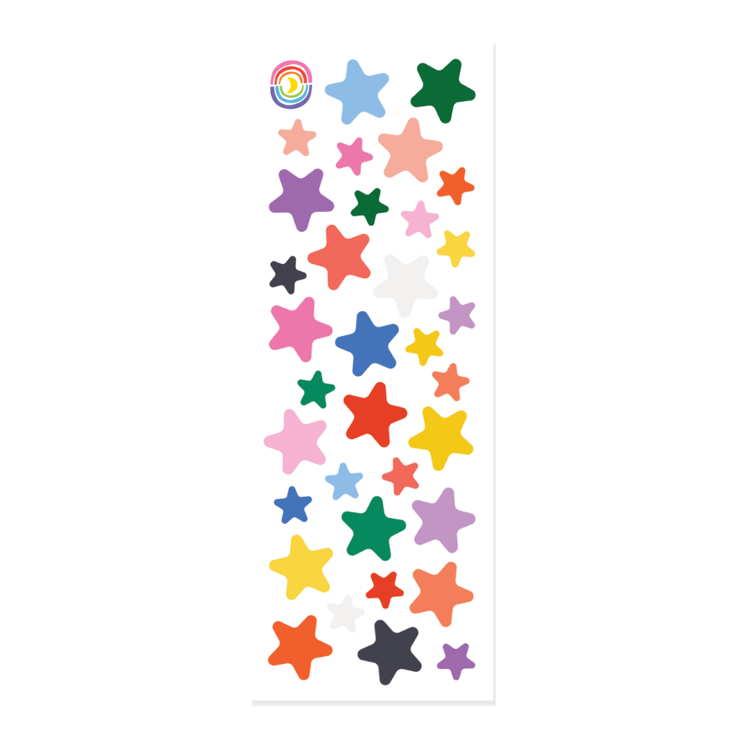 Rainbow Stars Multicolor Foil Sticker Sheet