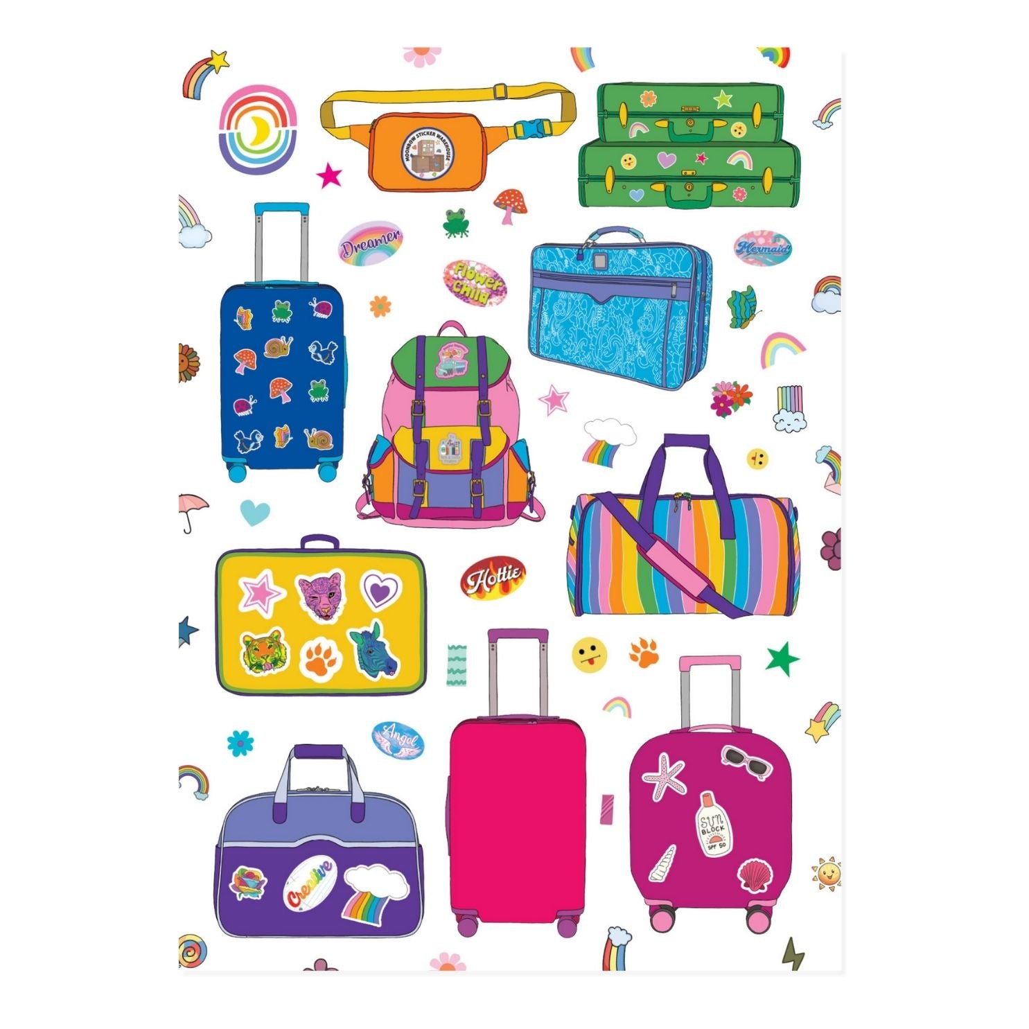 Sticker Luggage Sticker Sheet