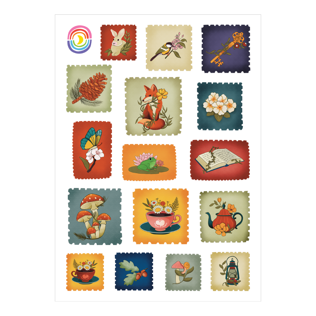 Woodland Stamps Transparent Sticker Sheet