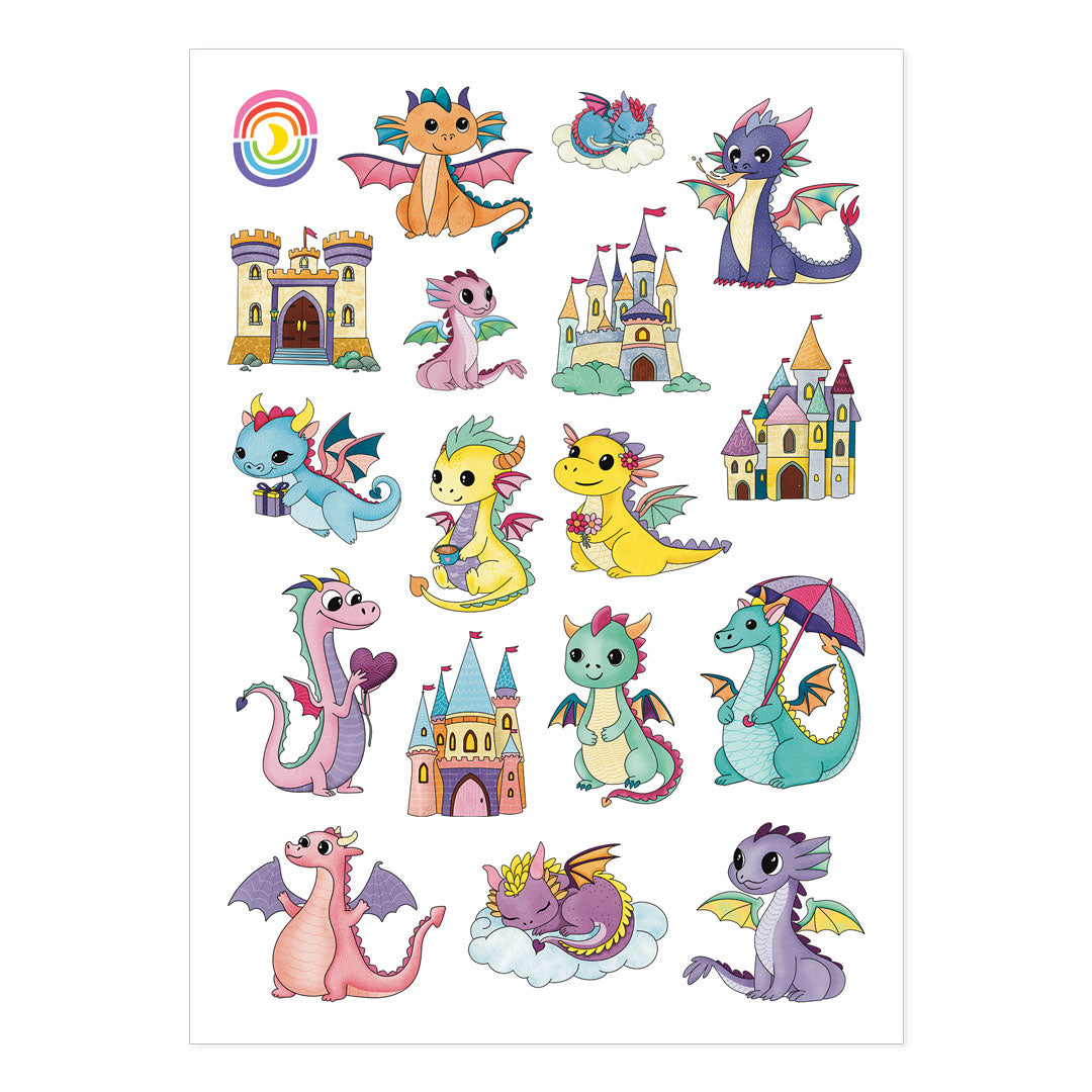 Dragon Tales Frosted Glitter Sticker Sheet