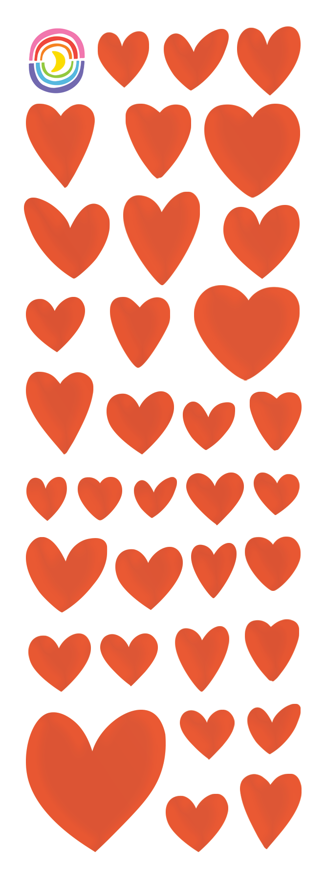 Shape of Love Red Hologram Foil Strip Sticker Sheet