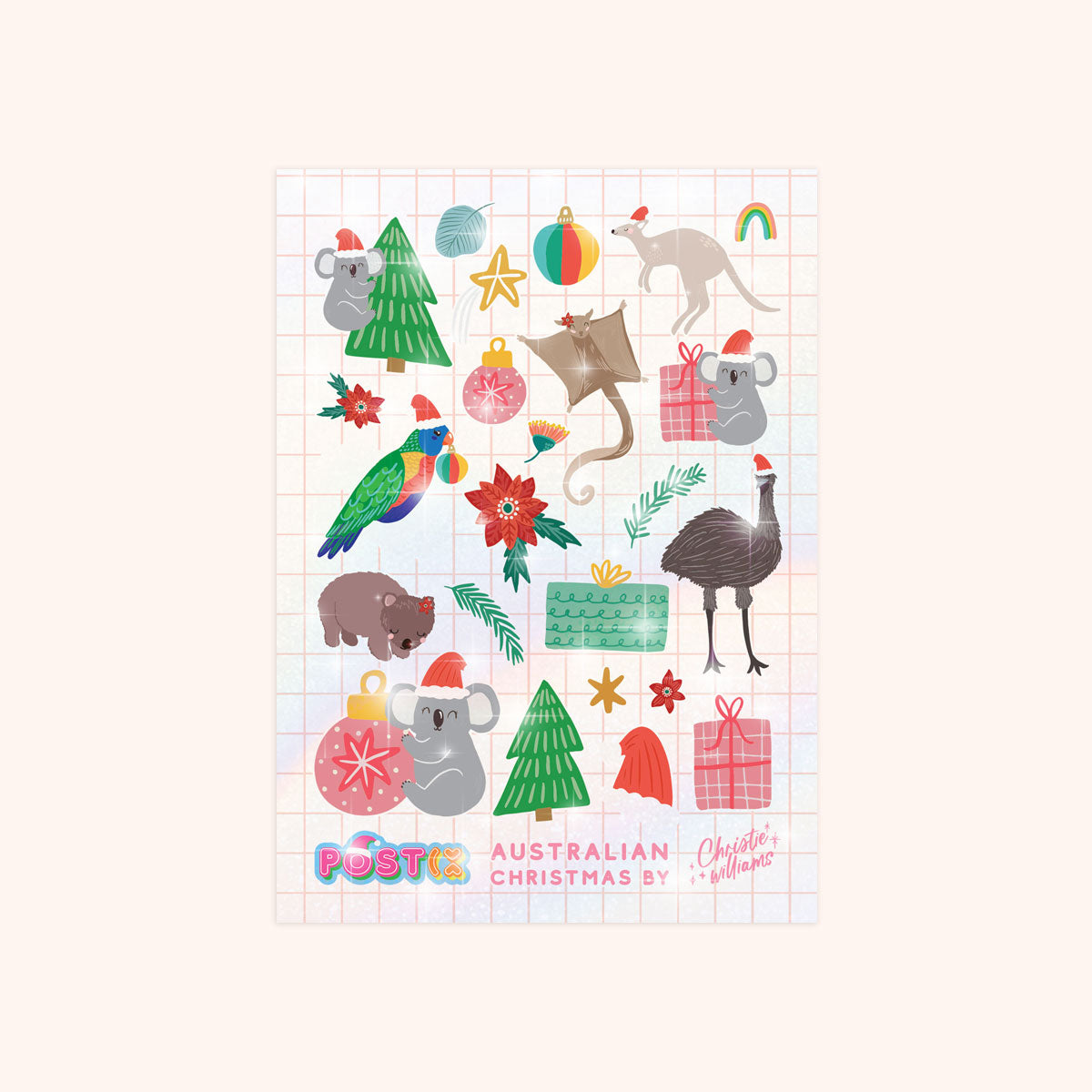 Aussie Christmas Capers Hologram Sticker Sheet