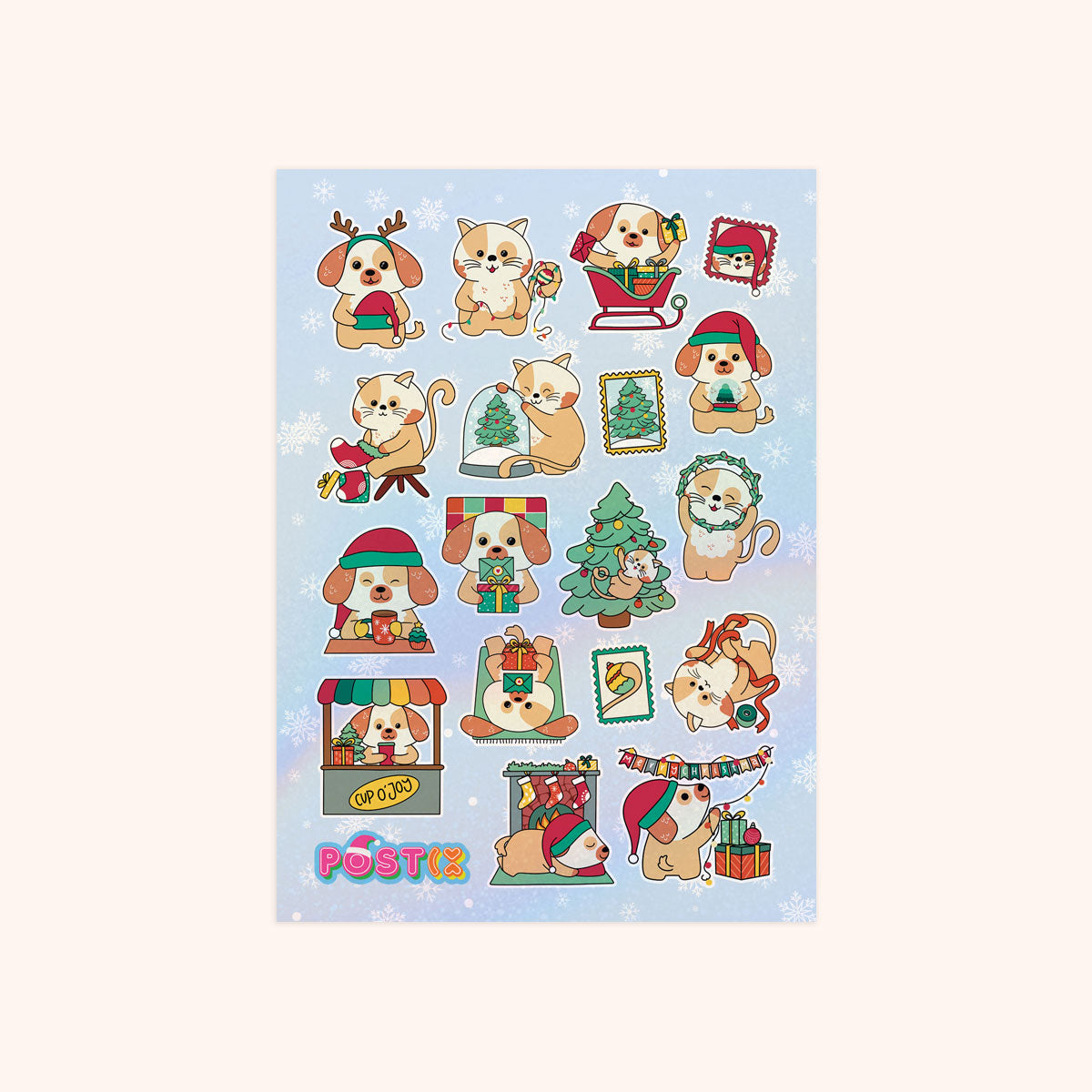 Jingle Paws and Kitty Claws Hologram Sticker Sheet