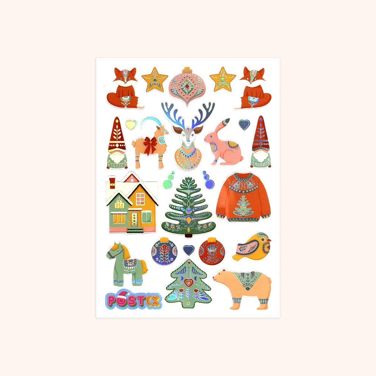 Scandinavian Celebrations Foil Hologram Sticker Sheet