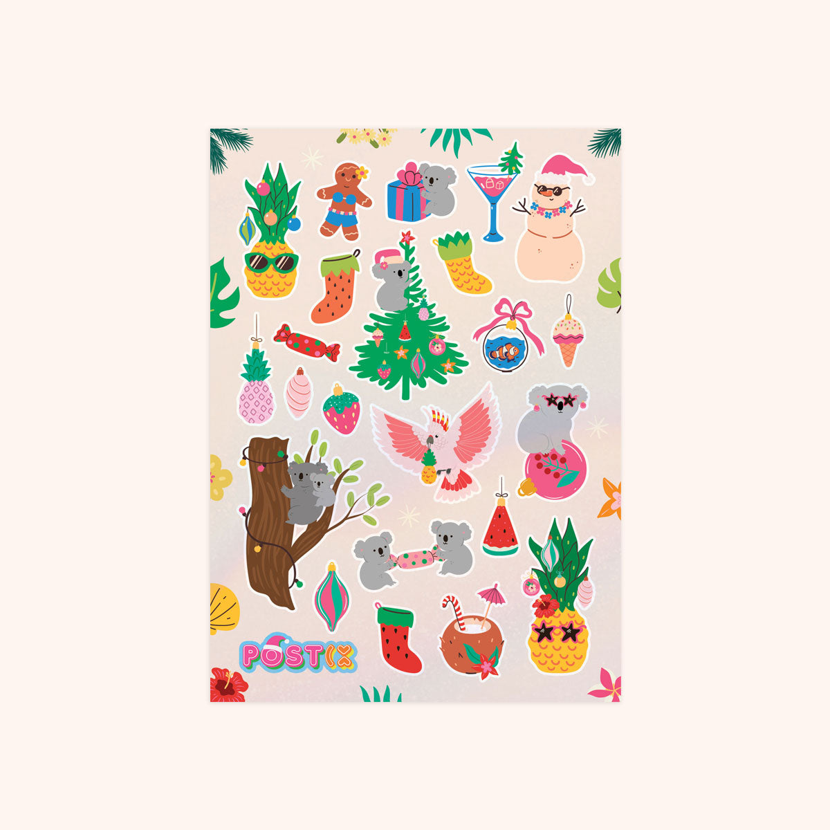 Summer Christmas Cheer Hologram Sticker Sheet