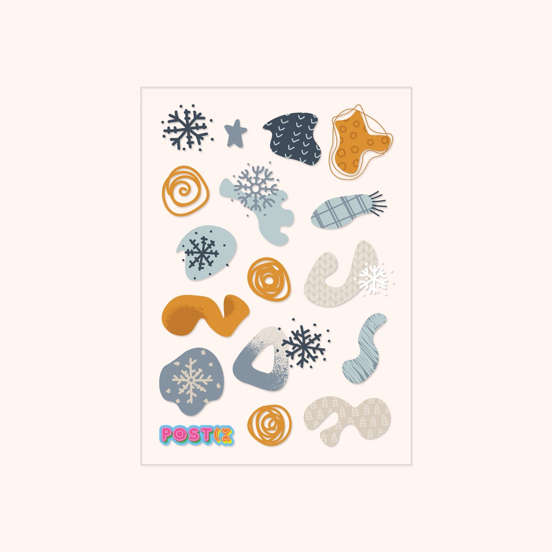 Abstract Winter Transparent Sticker Sheet