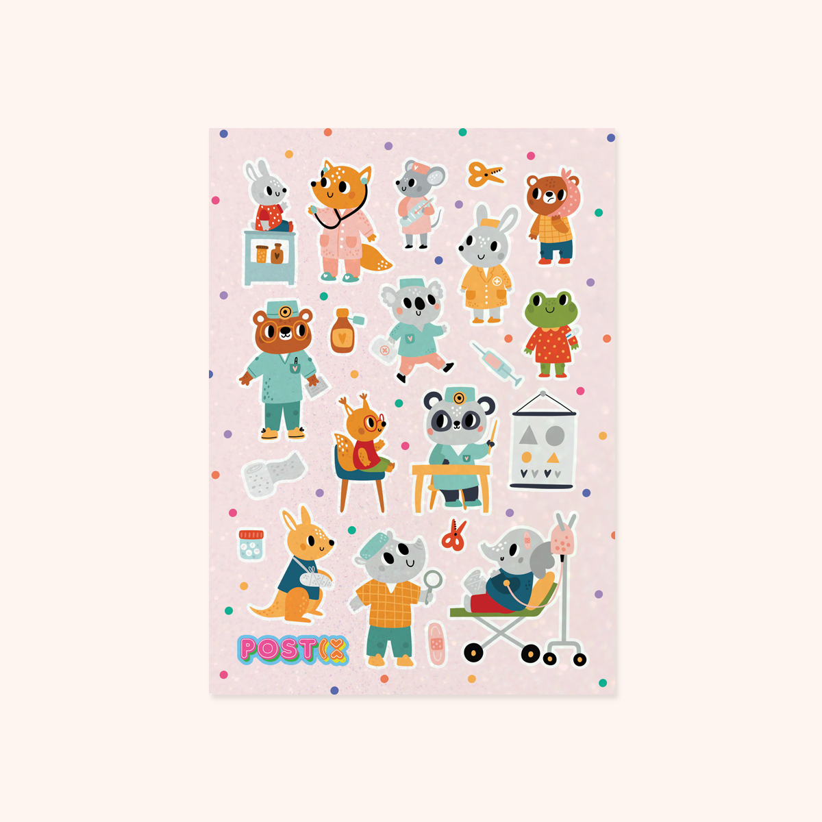 Animal Hospital A6 Glitter Sticker Sheet