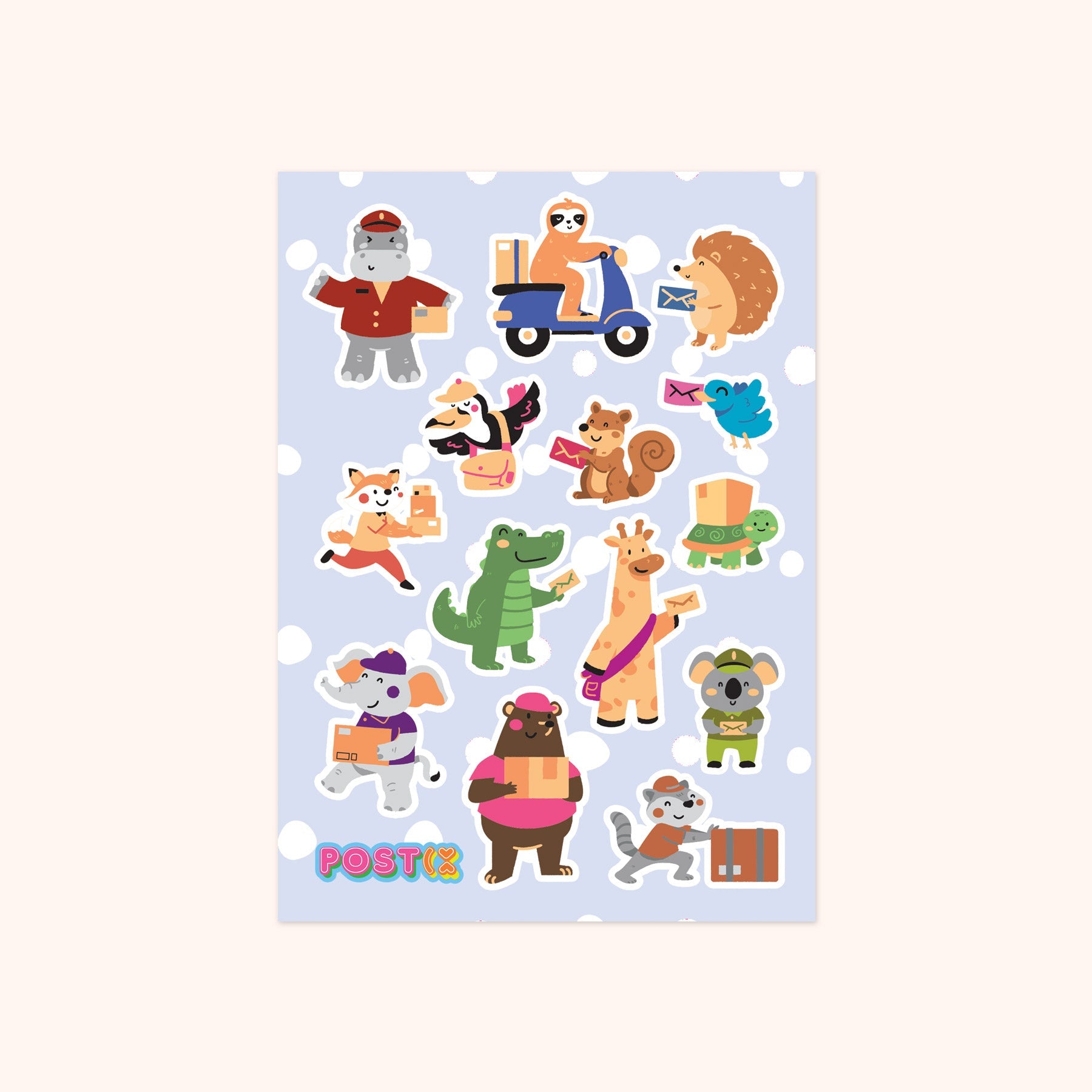 Animal Postal Service Sticker Sheet