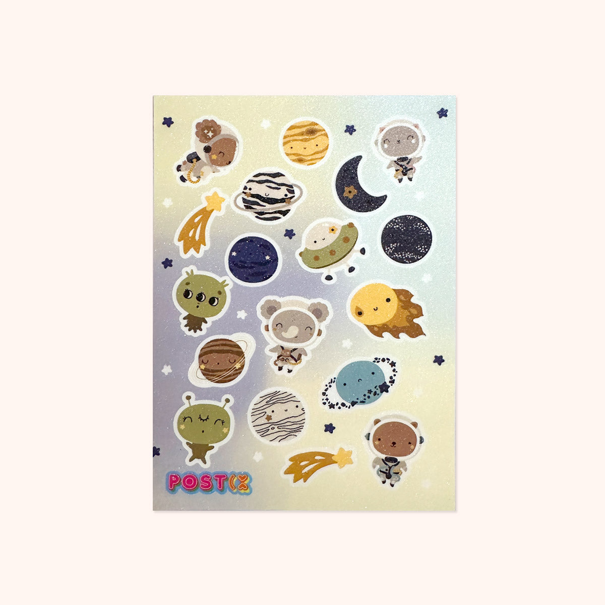 Aliens & Animals Encounter Glitter Sticker Sheet