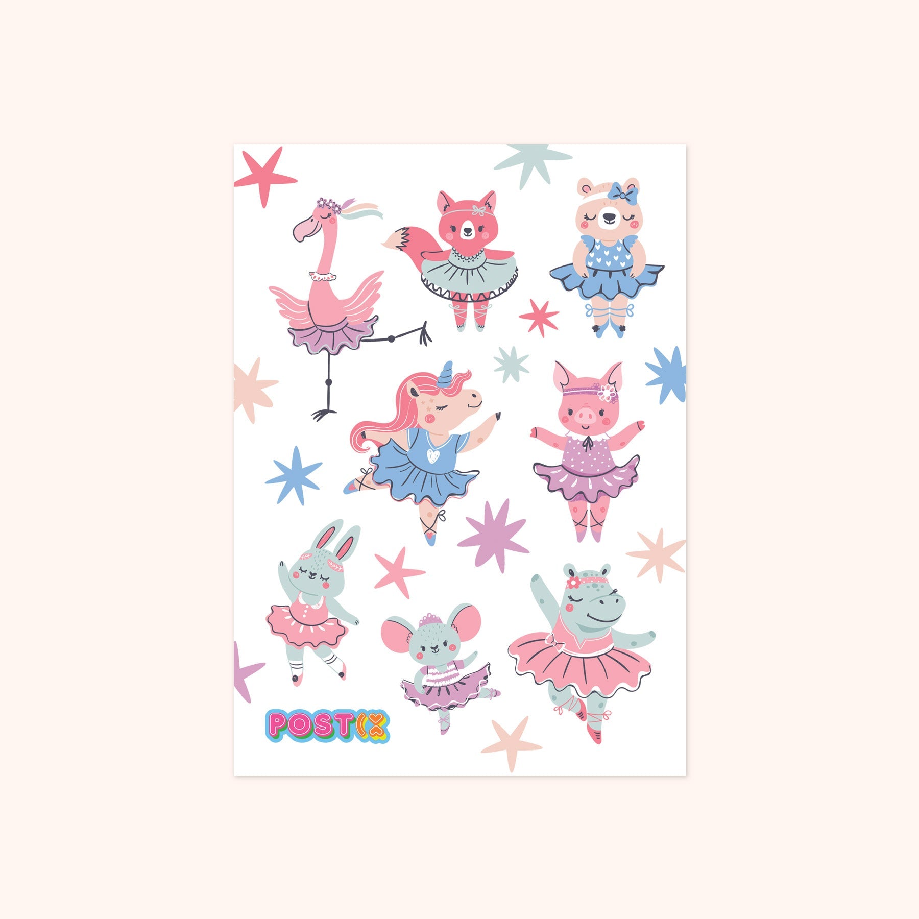 Animals' School of Ballet Sticker Sheet