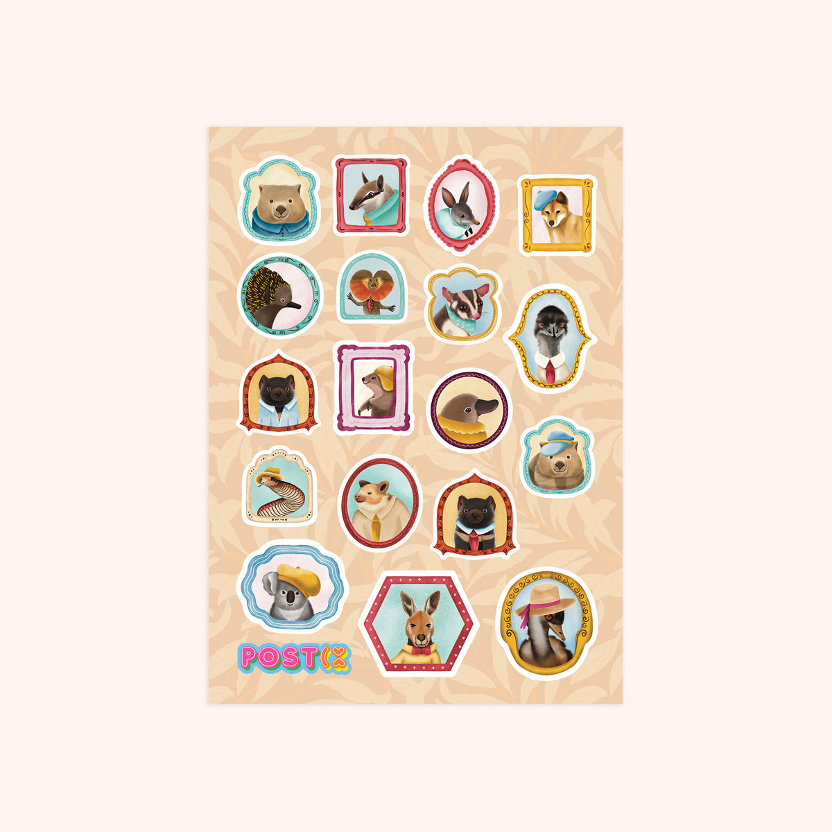 Aussie Animal Portraits A6 Sticker Sheet