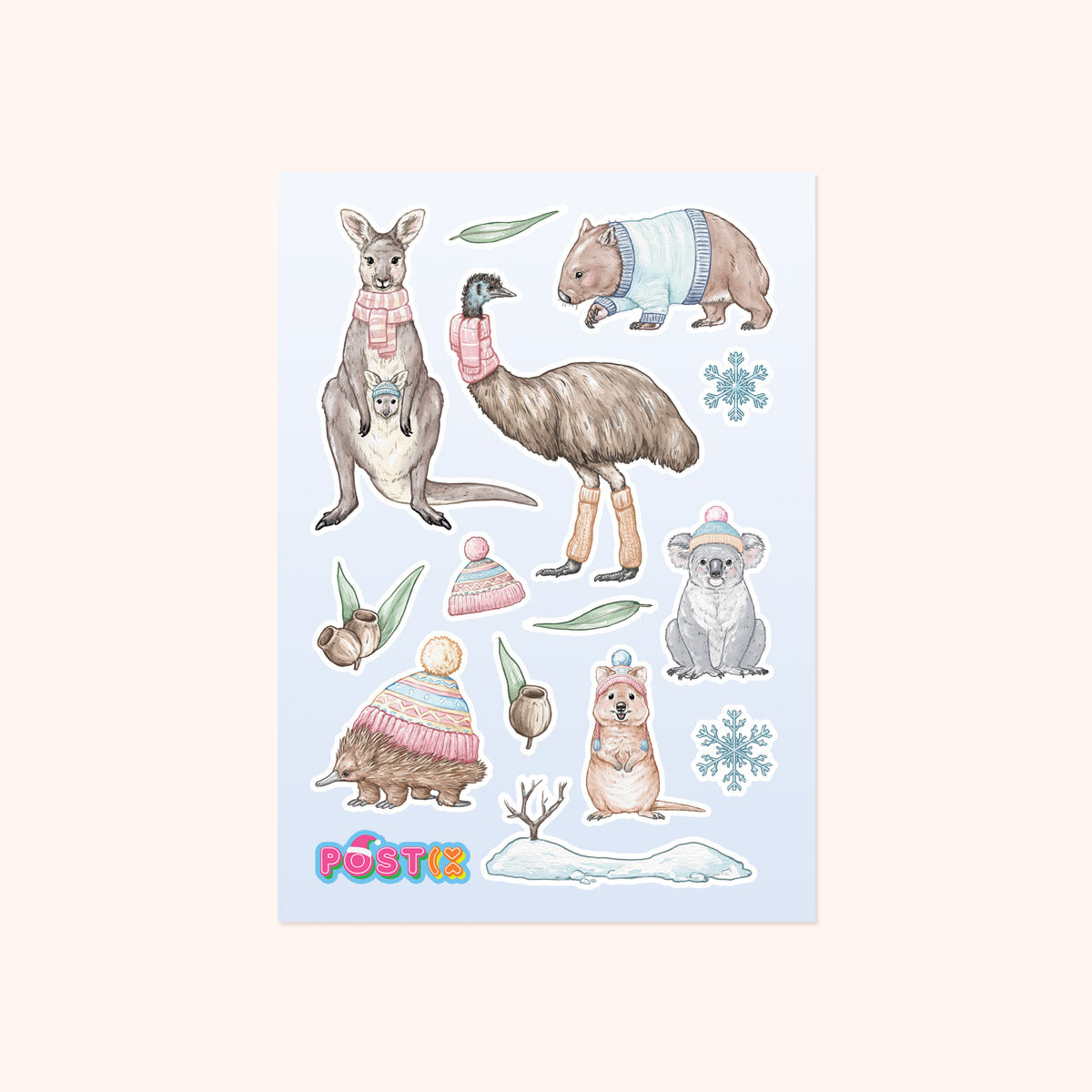 Aussie Animals in Winter Washi Sticker Sheet